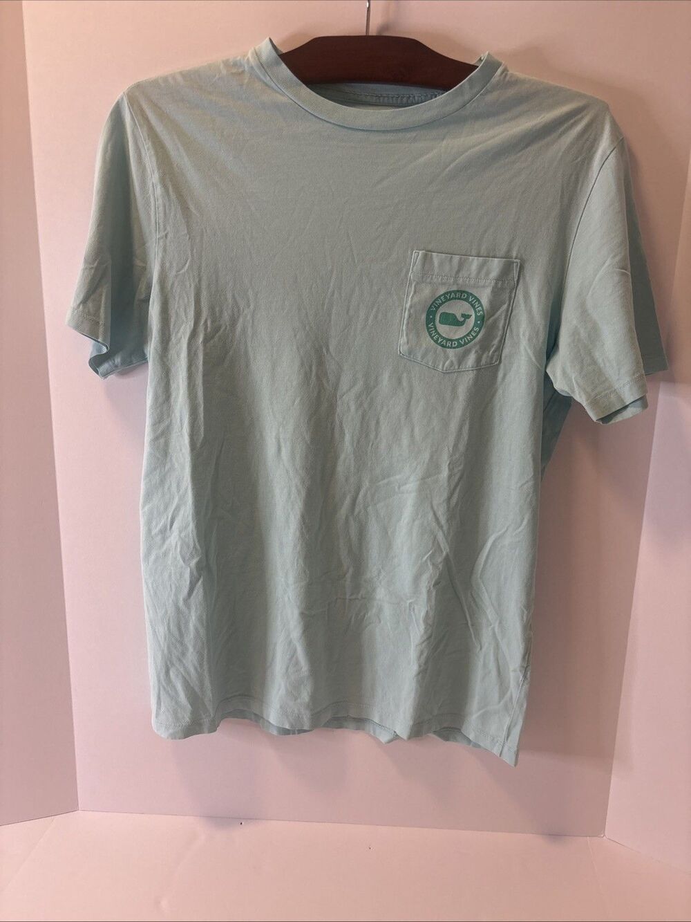 Vineyard Vines Short sleeve Crew Tee Shirt Whale print Light Blue Men's Size S